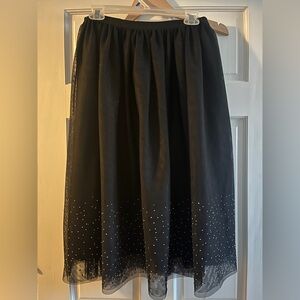 retro style Black midi Skirt